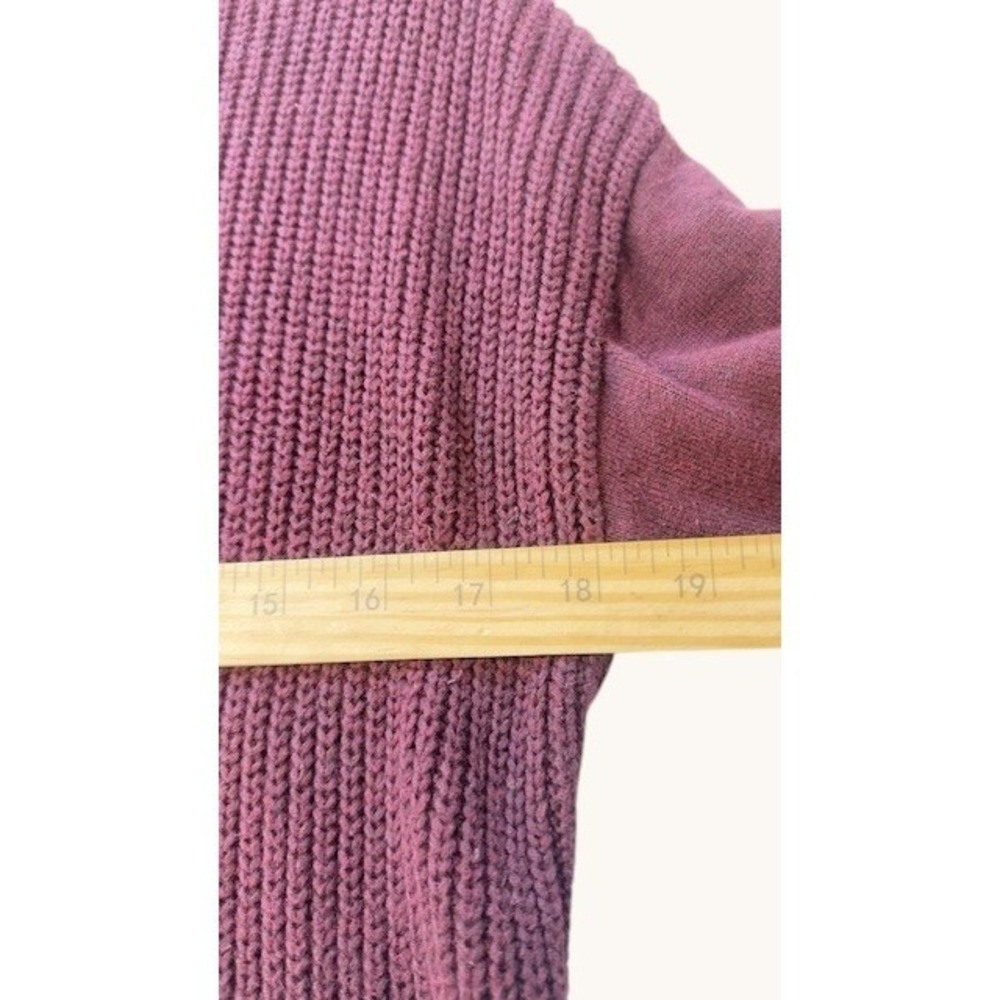 Halogen Ribbed Knit Sweater Dress Burgundy Mock Neck Side Zip Womens Medium - Picture 5 of 9
